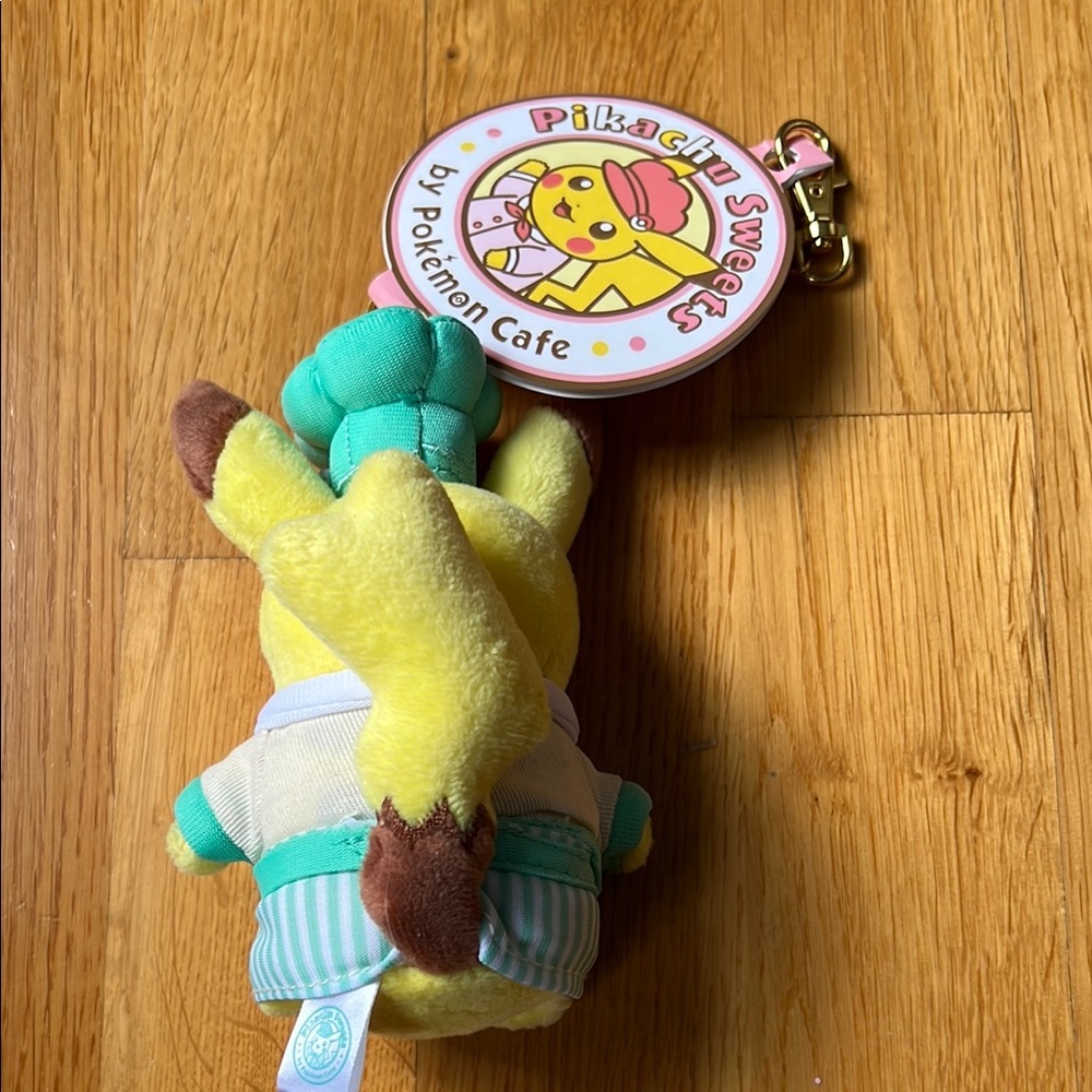 NEW Pokemon Cafe Pikachu Sweets Plush Chef Pikachu Plush Keychain - Teal - Picture 2 of 7